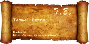 Temmel Barna névjegykártya