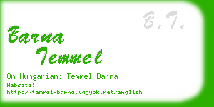 barna temmel business card